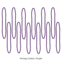 144 Pack Bulk Party Bead Necklaces - Small Round purple