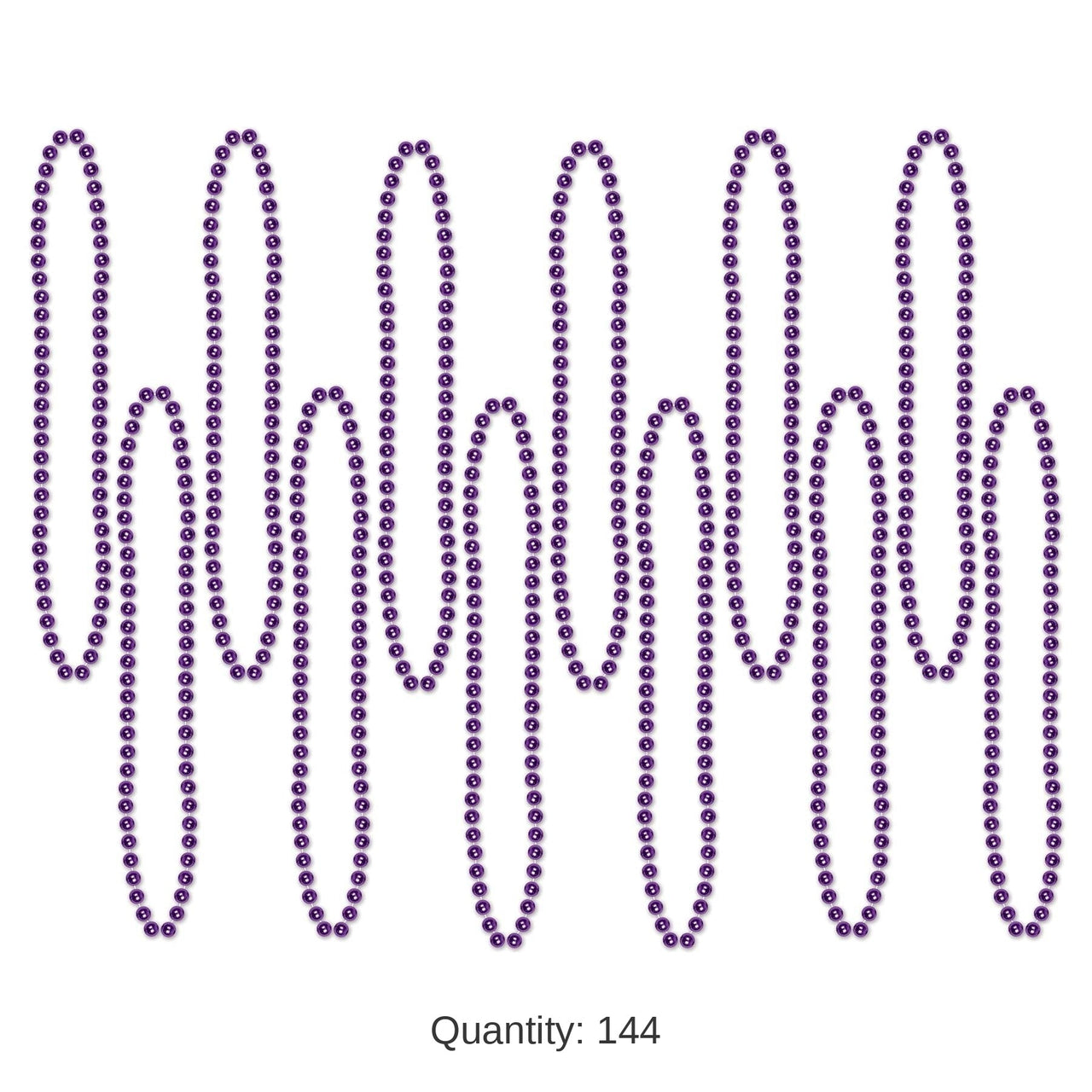 144 Pack Bulk Party Bead Necklaces - Small Round purple