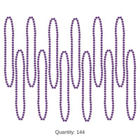 144 Pack Bulk Party Bead Necklaces - Small Round purple