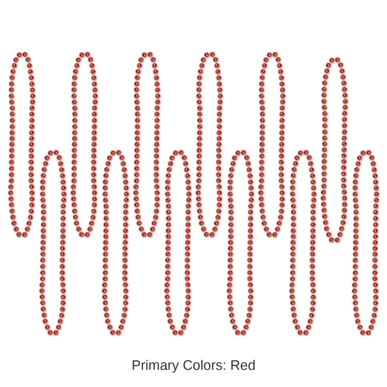 144 Pack Bulk Party Bead Necklaces - Small Round red