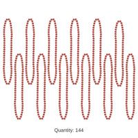 144 Pack Bulk Party Bead Necklaces - Small Round red