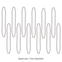 144 Pack Bulk Party Bead Necklaces - Small Round silver