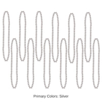 144 Pack Bulk Party Bead Necklaces - Small Round silver