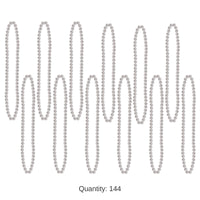144 Pack Bulk Party Bead Necklaces - Small Round silver