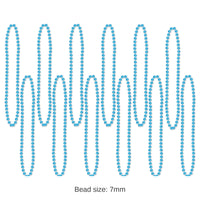 144 Pack Bulk Party Bead Necklaces - Small Round turquoise