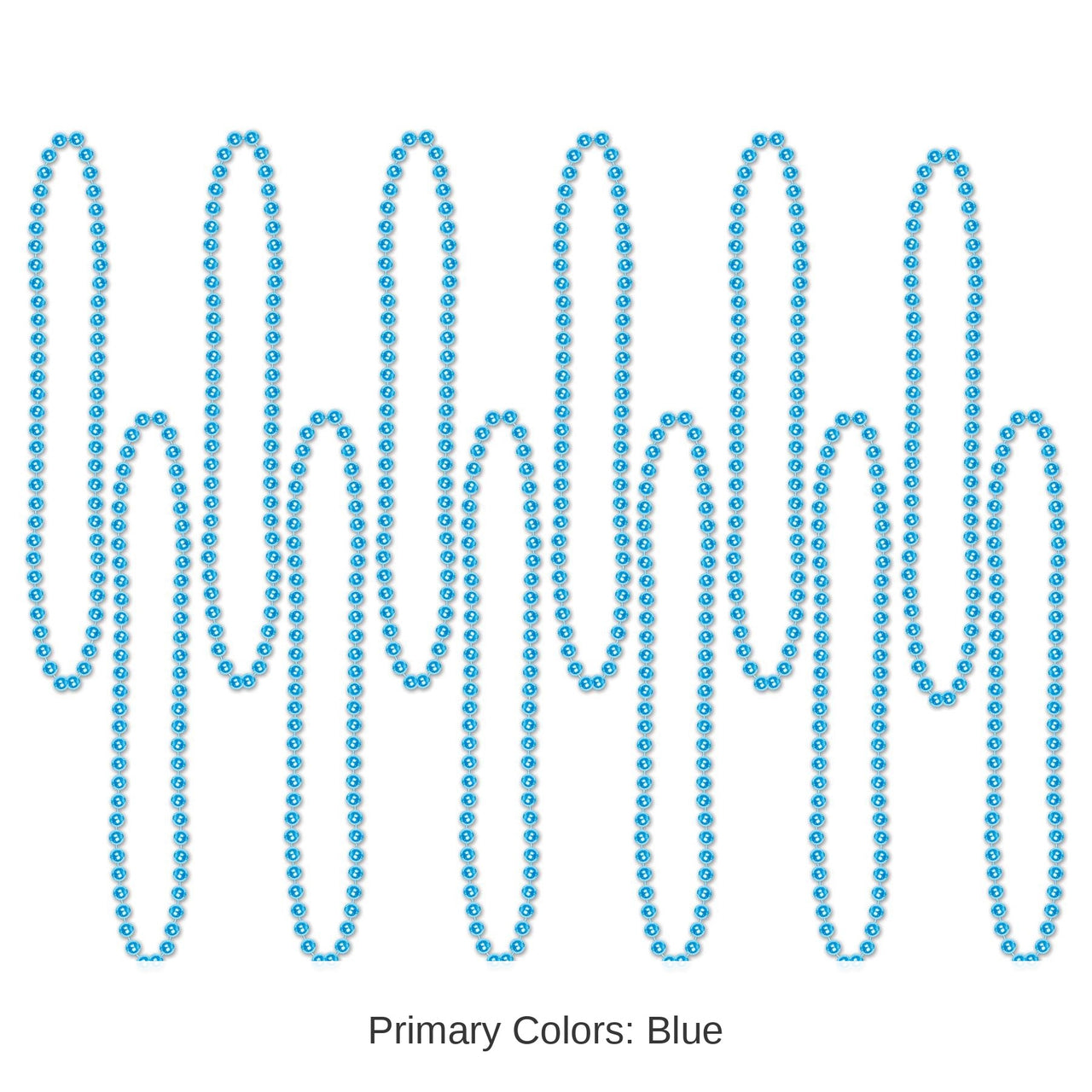 144 Pack Bulk Party Bead Necklaces - Small Round turquoise