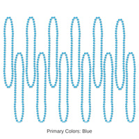 144 Pack Bulk Party Bead Necklaces - Small Round turquoise