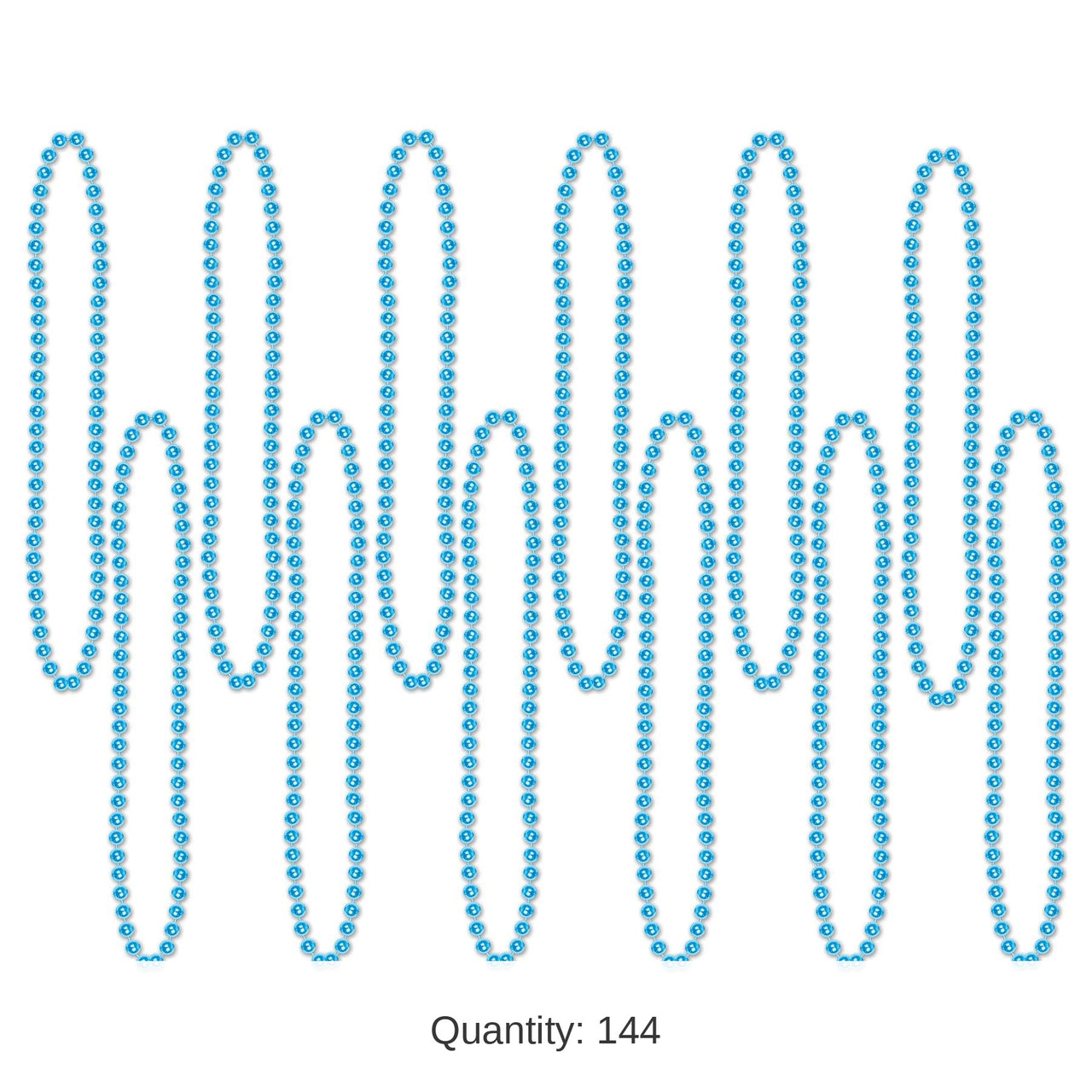144 Pack Bulk Party Bead Necklaces - Small Round turquoise