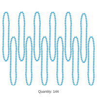 144 Pack Bulk Party Bead Necklaces - Small Round turquoise