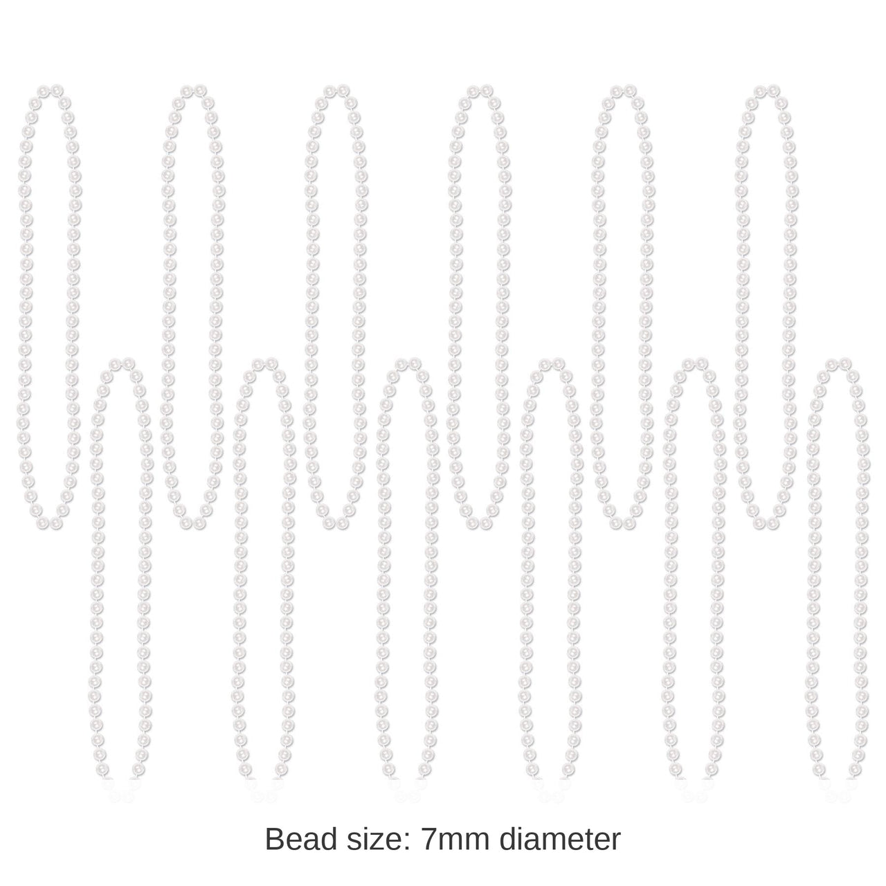 144 Pack Bulk Party Bead Necklaces - Small Round white