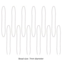 144 Pack Bulk Party Bead Necklaces - Small Round white