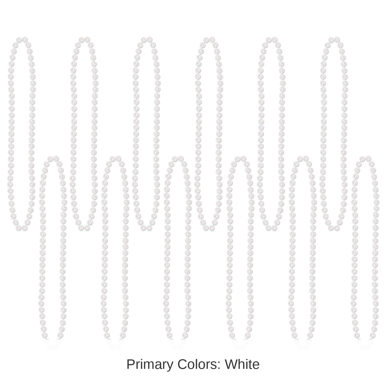 144 Pack Bulk Party Bead Necklaces - Small Round white