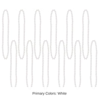 144 Pack Bulk Party Bead Necklaces - Small Round white