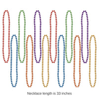 144 Pack Bulk Party Bead Necklaces - Small Round