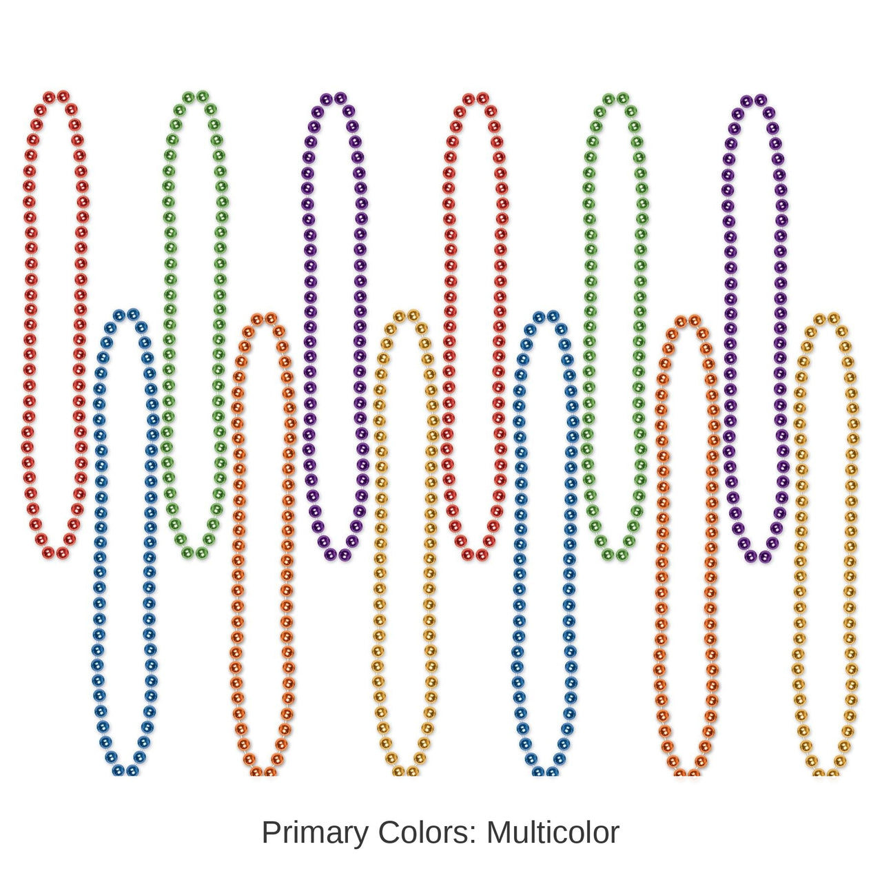 144 Pack Bulk Party Bead Necklaces - Small Round