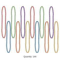 144 Pack Bulk Party Bead Necklaces - Small Round