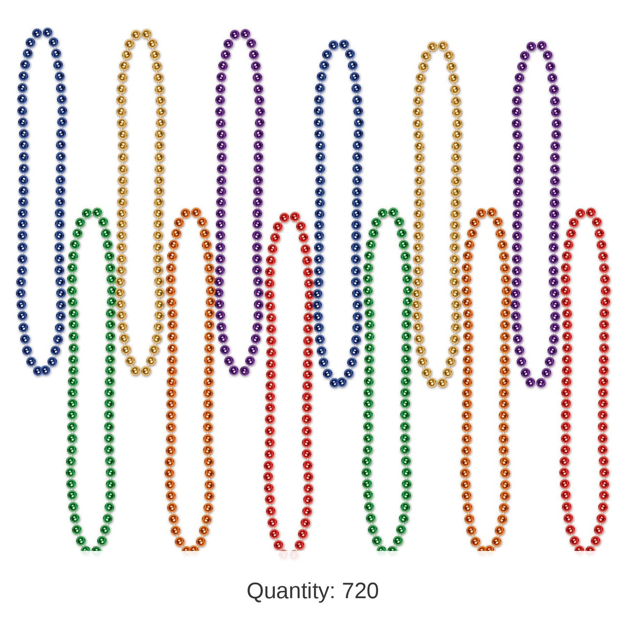 720 Pack Bulk Party Bead Necklaces Asst colors