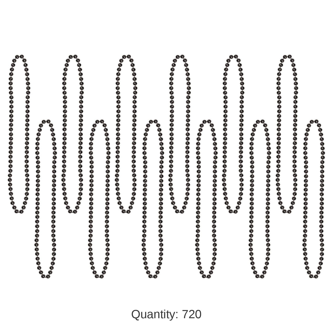 720 Pack Bulk Party Bead Necklaces black