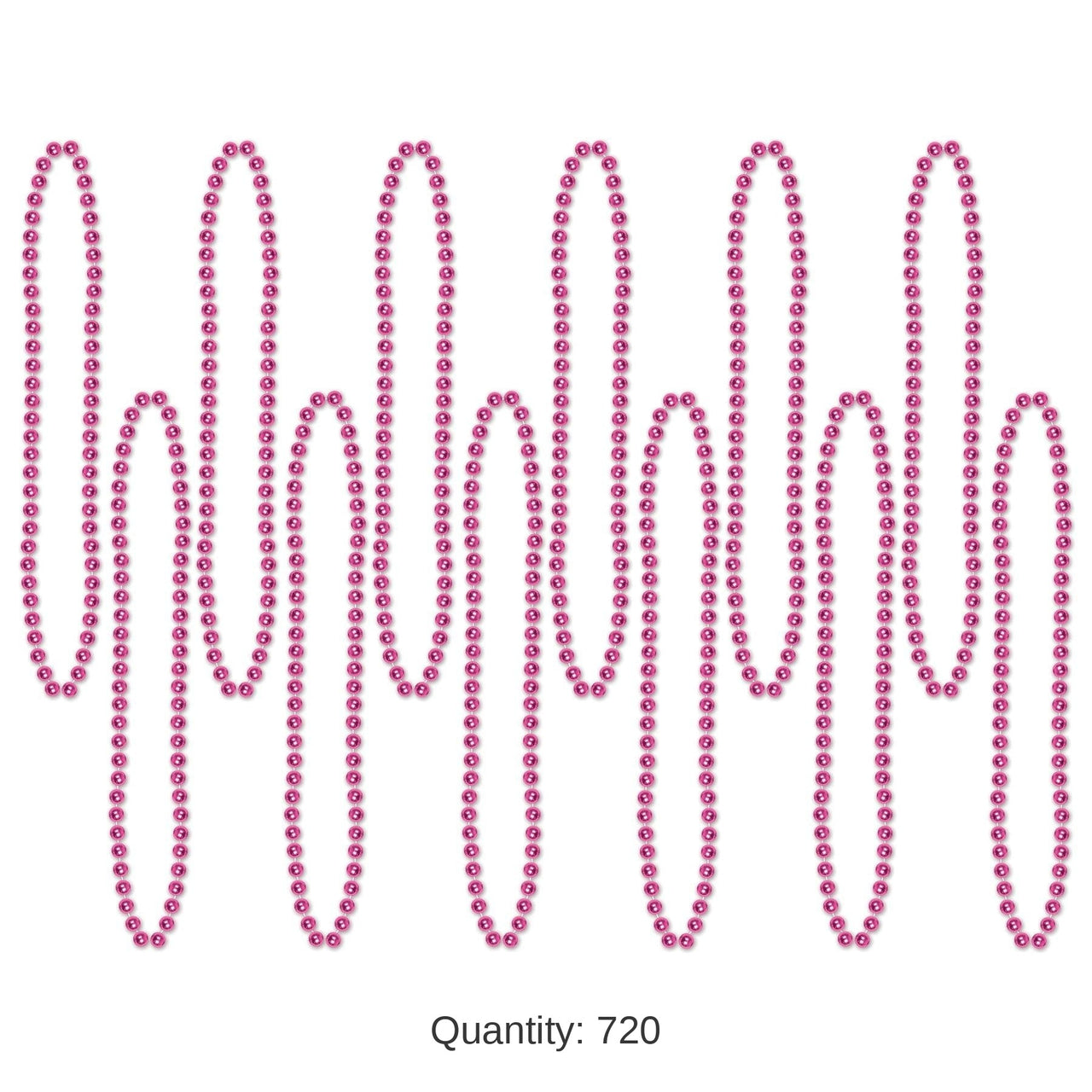 720 Pack Bulk Party Bead Necklaces cerise
