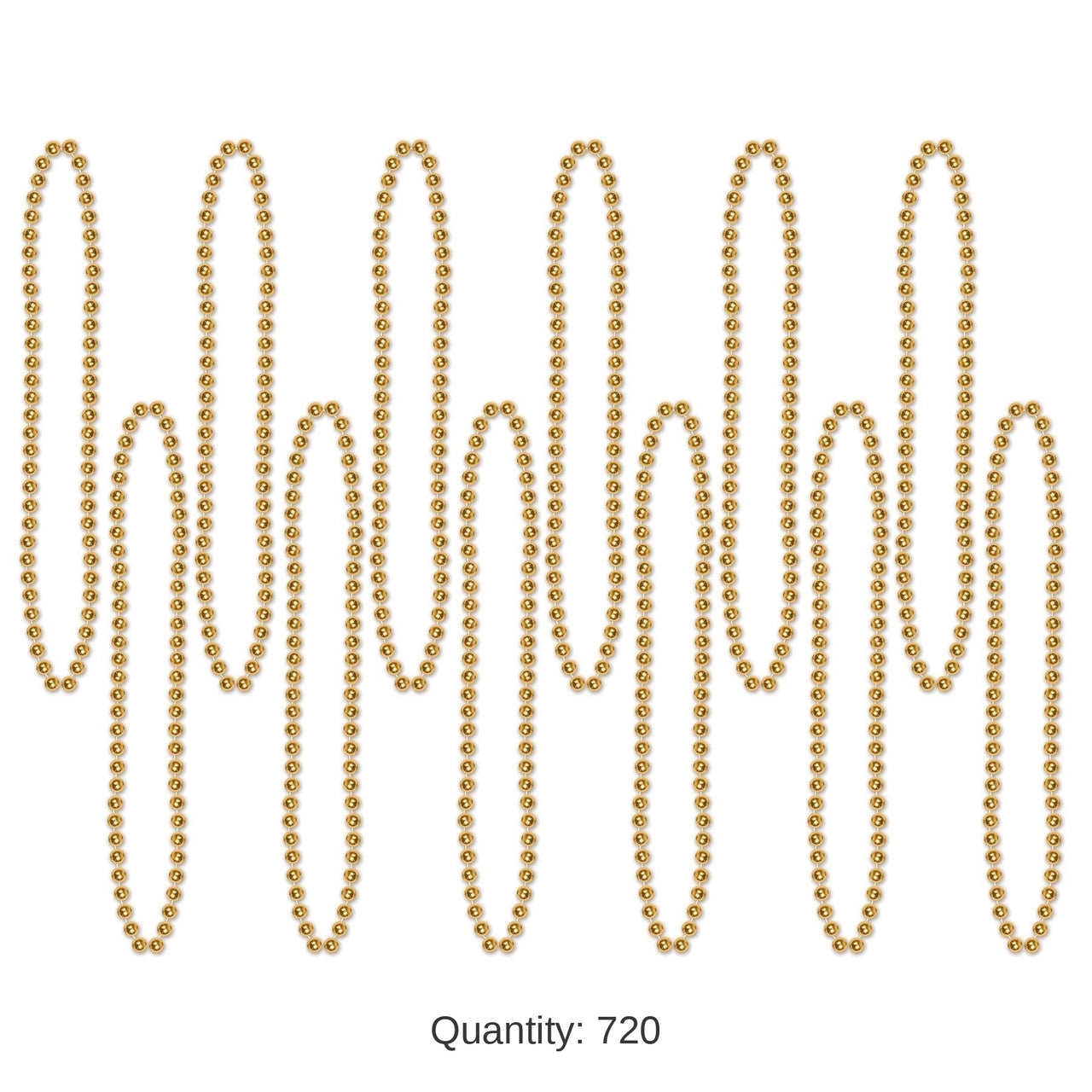 720 Pack Bulk Party Bead Necklaces gold