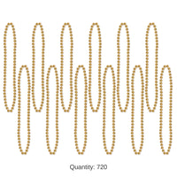 720 Pack Bulk Party Bead Necklaces gold