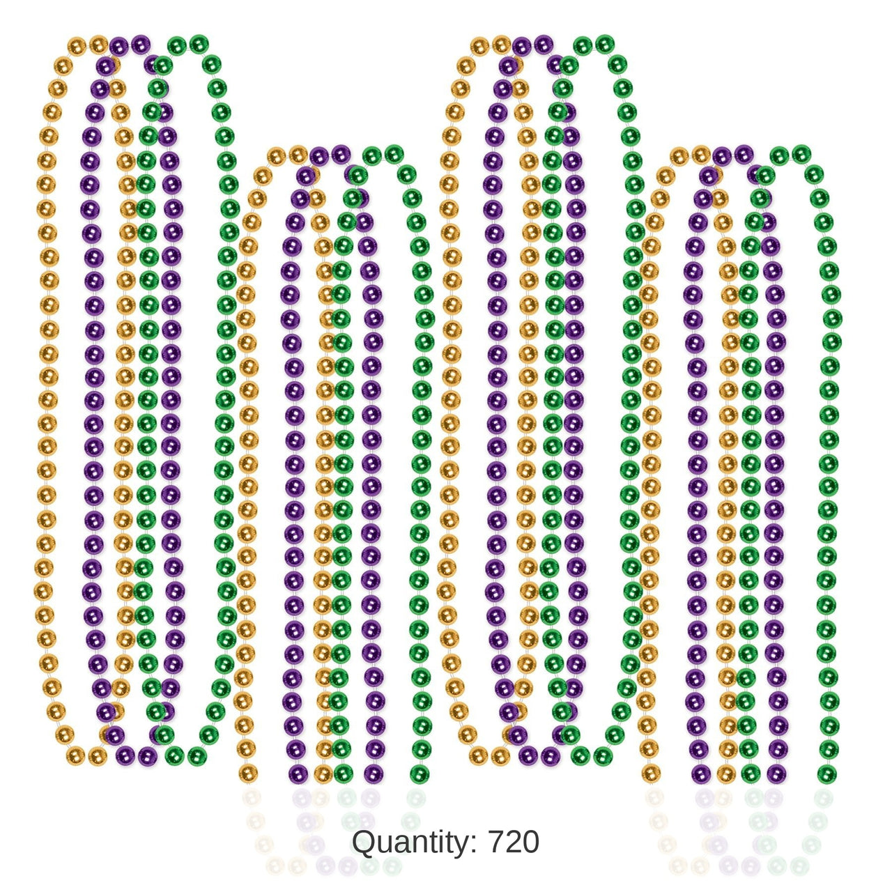 720 Pack Bulk Party Bead Necklaces gold, green, purple