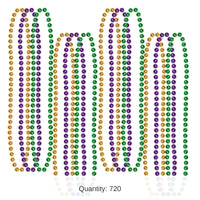 720 Pack Bulk Party Bead Necklaces gold, green, purple