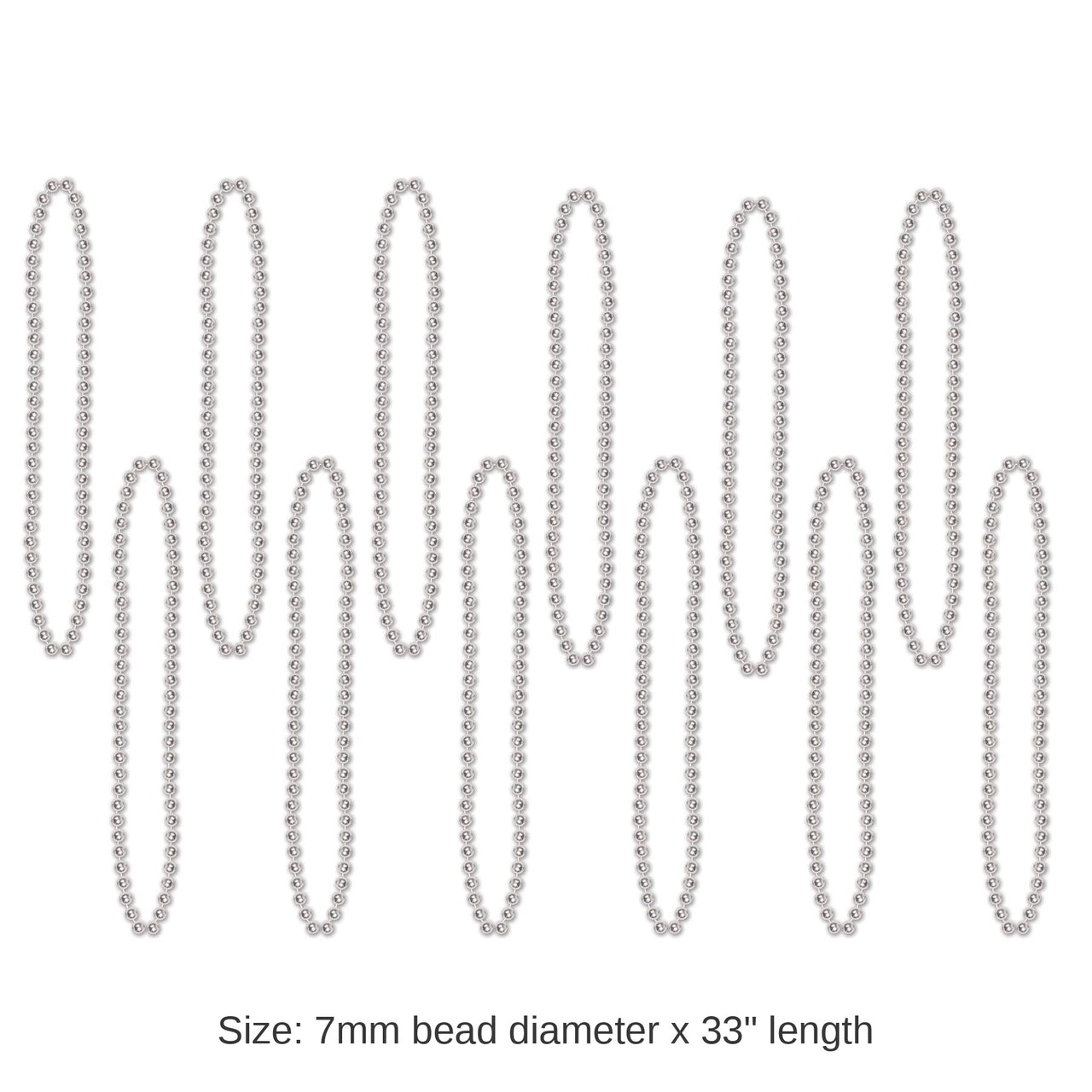 720 Pack Bulk Party Bead Necklaces silver