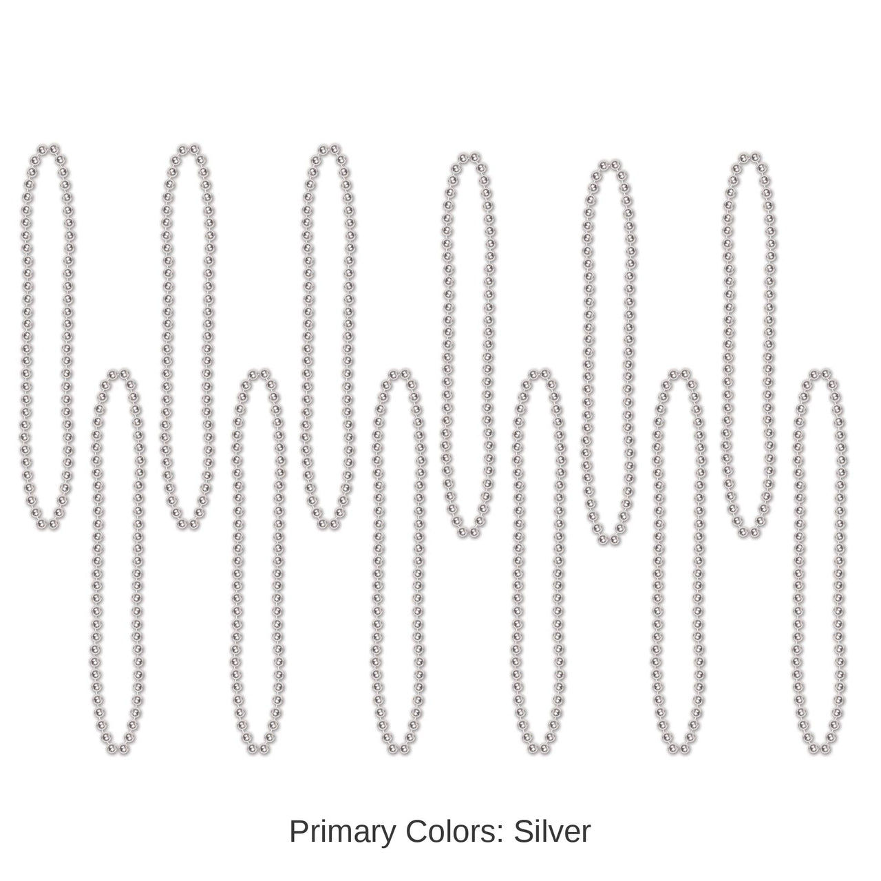 720 Pack Bulk Party Bead Necklaces silver