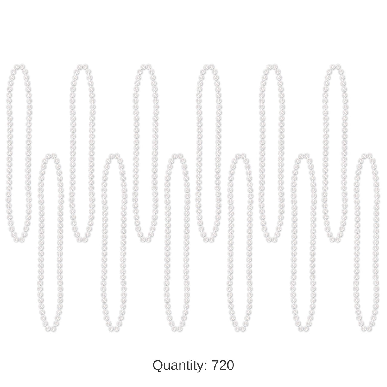 720 Pack Bulk Party Bead Necklaces white