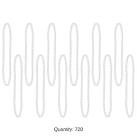 720 Pack Bulk Party Bead Necklaces white