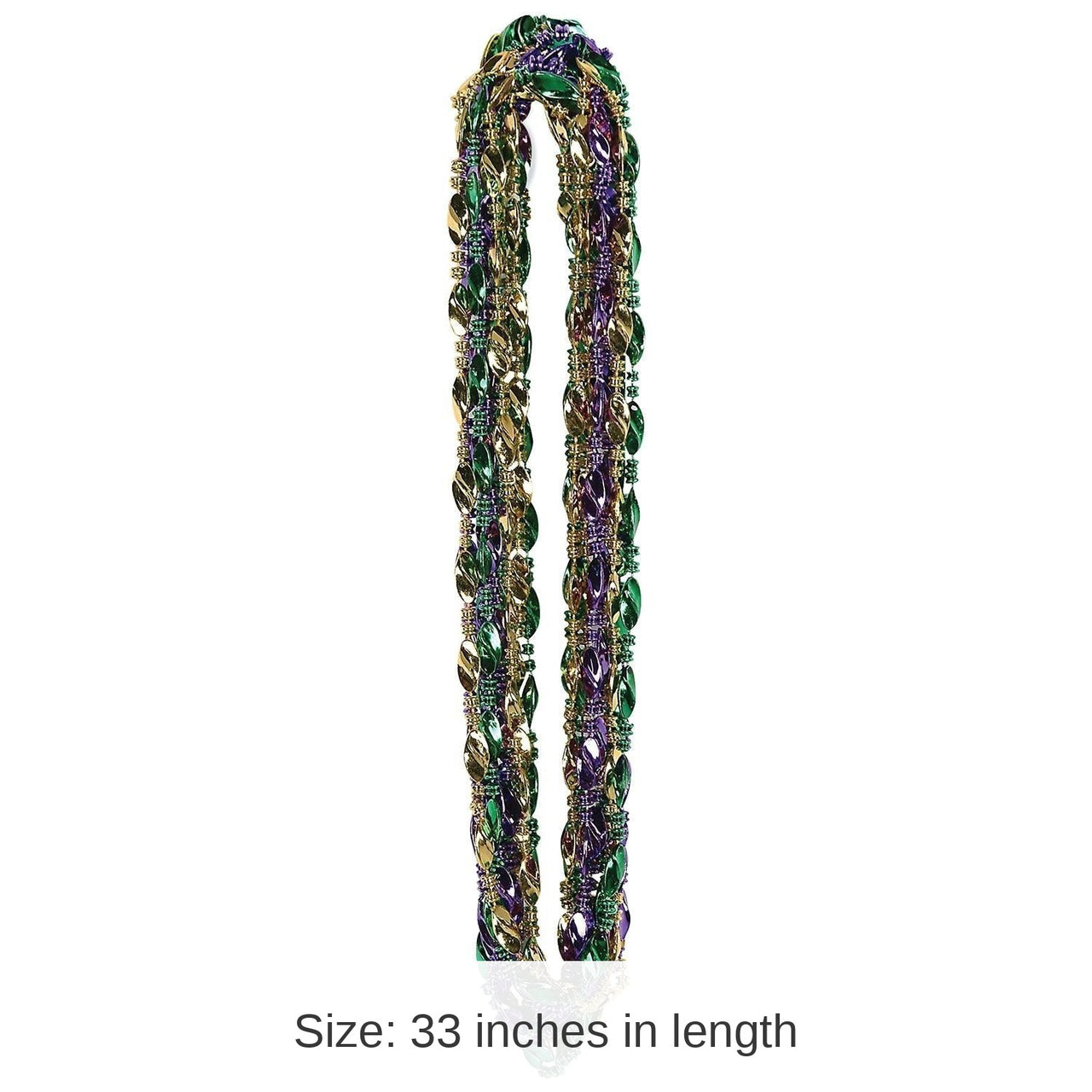 144 Pack Bulk Mardi Gras Swirl Bead Necklaces
