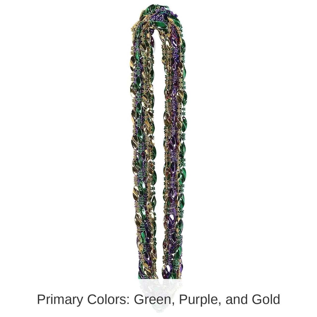 144 Pack Bulk Mardi Gras Swirl Bead Necklaces