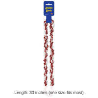 12 Pack Bulk Braided Bead Necklaces - red/white