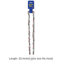12 Pack Bulk Fiesta Braided Bead Necklaces - red - white - green