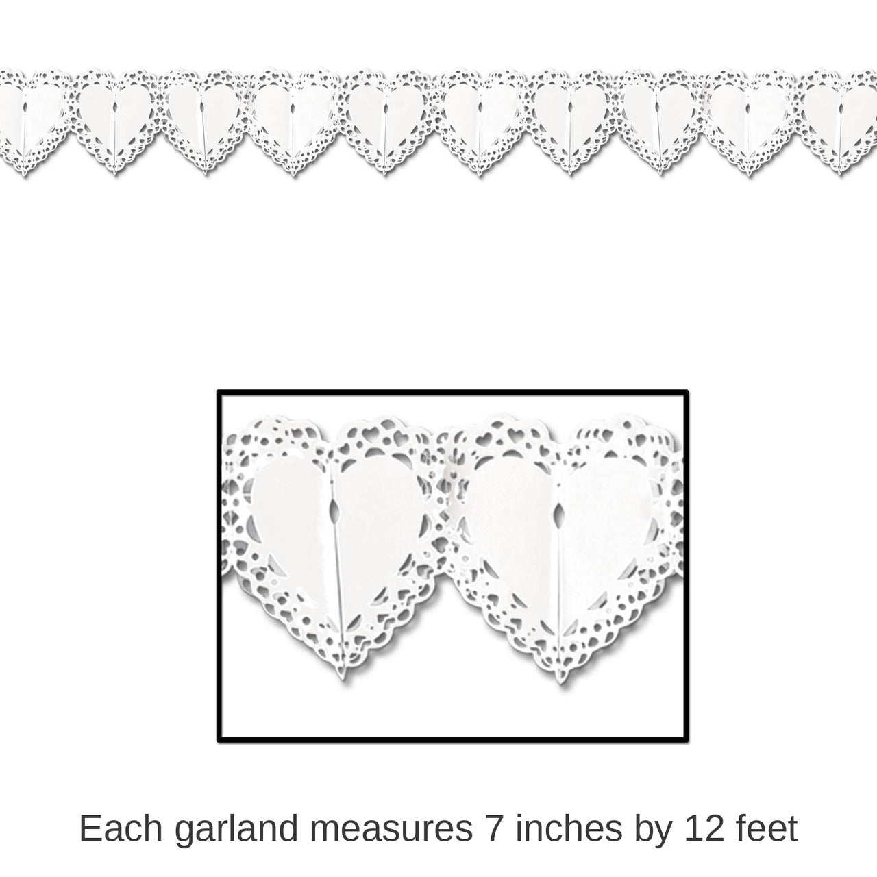 12 Pack Beistle Lace Heart Garland
