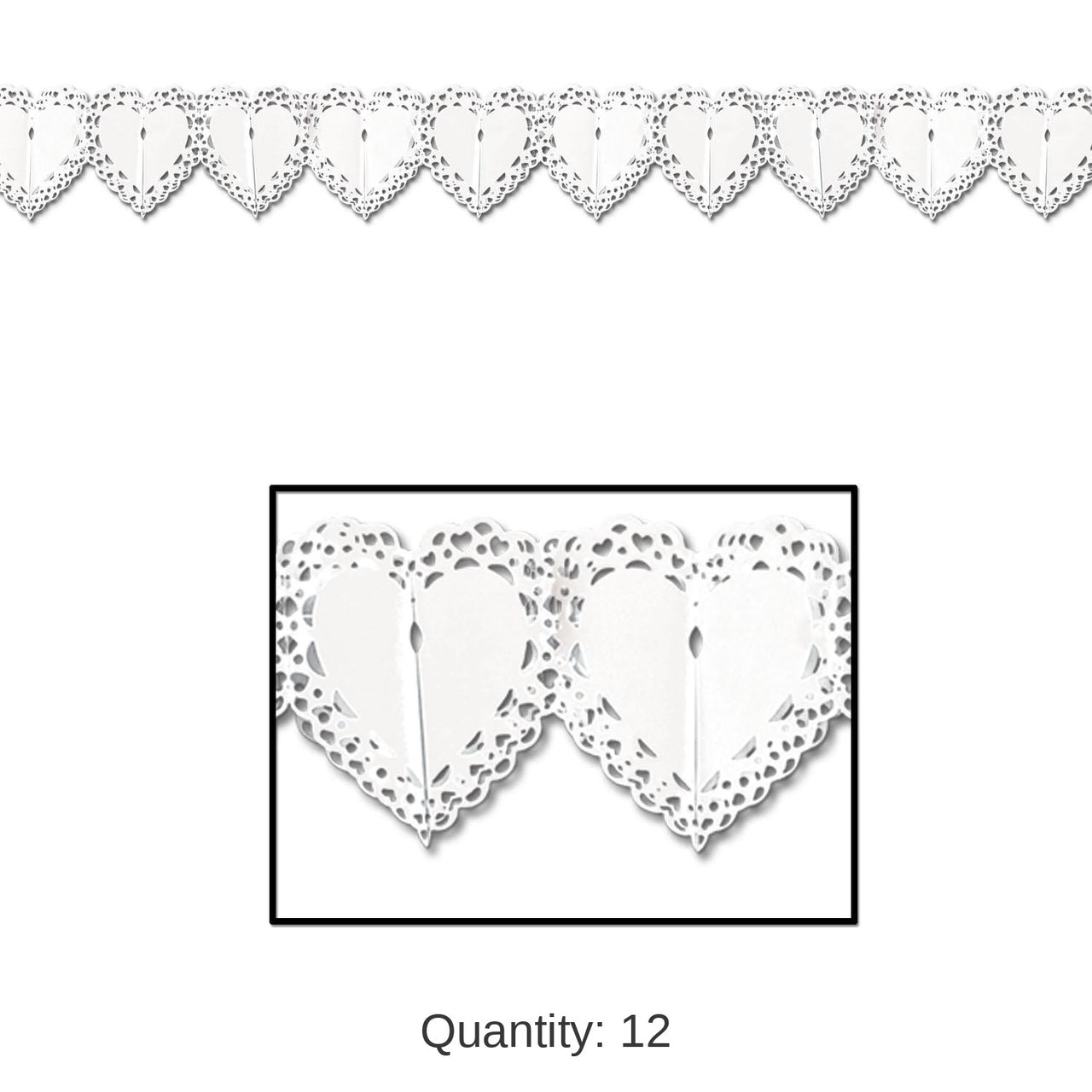 12 Pack Beistle Lace Heart Garland