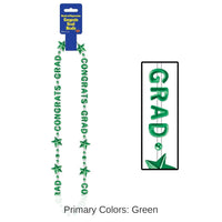 12 Pack Bulk Congrats Grad Graduation Party Bead Necklaces - green