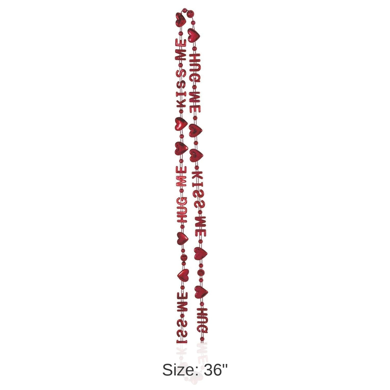 12 Pack Bulk Valentine's Day Hug Me - Kiss Me Bead Necklaces