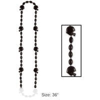 12 Pack Bulk Football Party Bead Necklaces - Black
