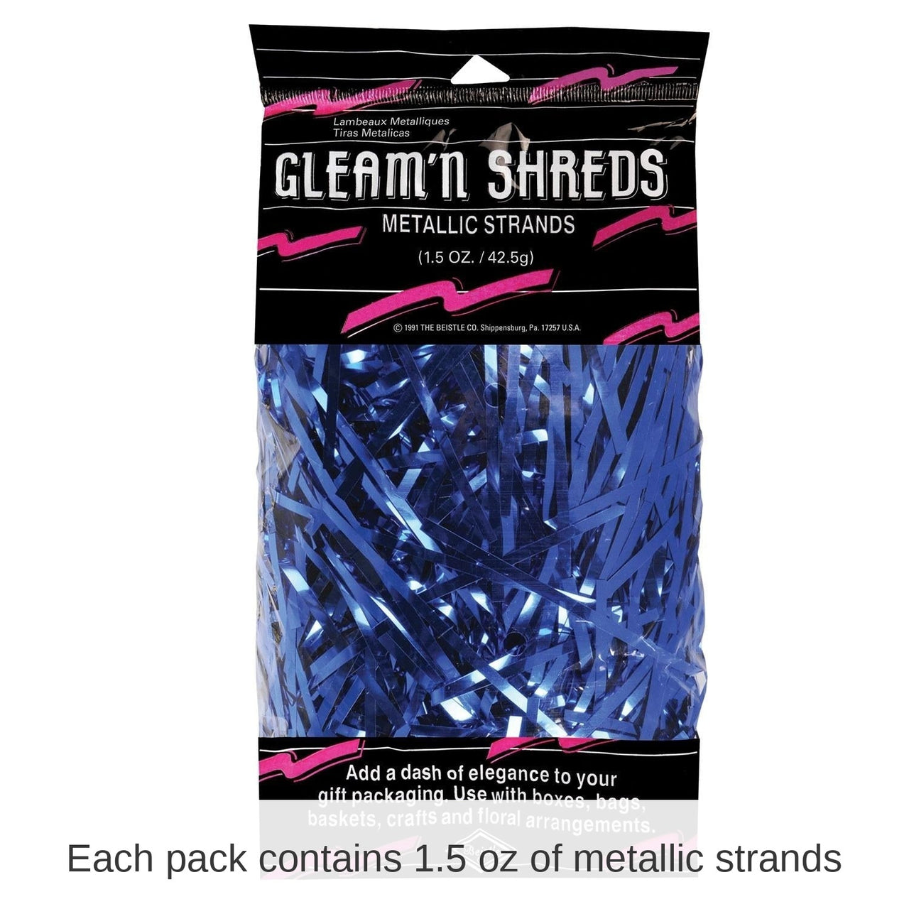 12 Pack Bulk Gleam 'N Shreds Party Metallic Strands blue (1.5 Oz per Pack)