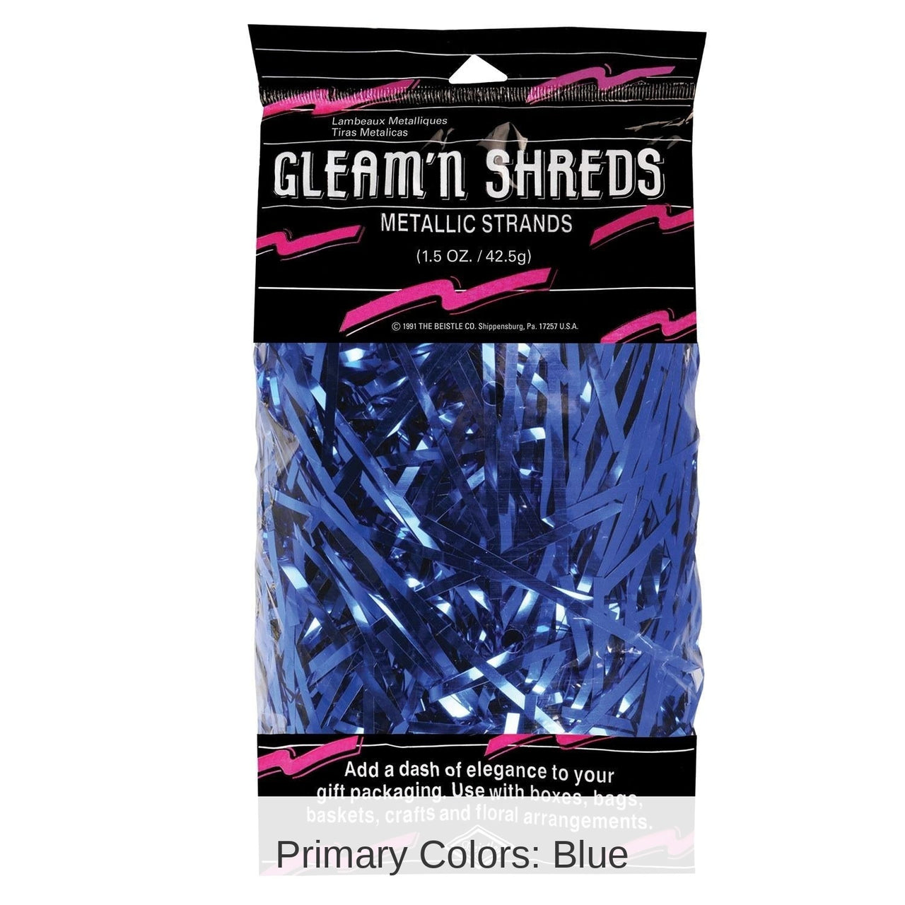 12 Pack Bulk Gleam 'N Shreds Party Metallic Strands blue (1.5 Oz per Pack)