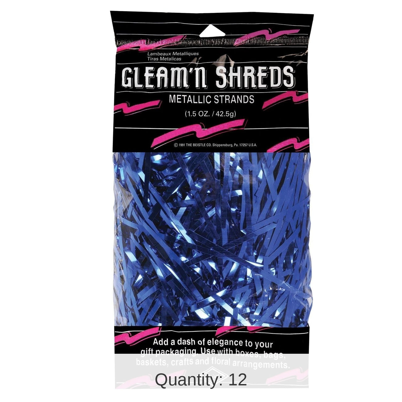 12 Pack Bulk Gleam 'N Shreds Party Metallic Strands blue (1.5 Oz per Pack)