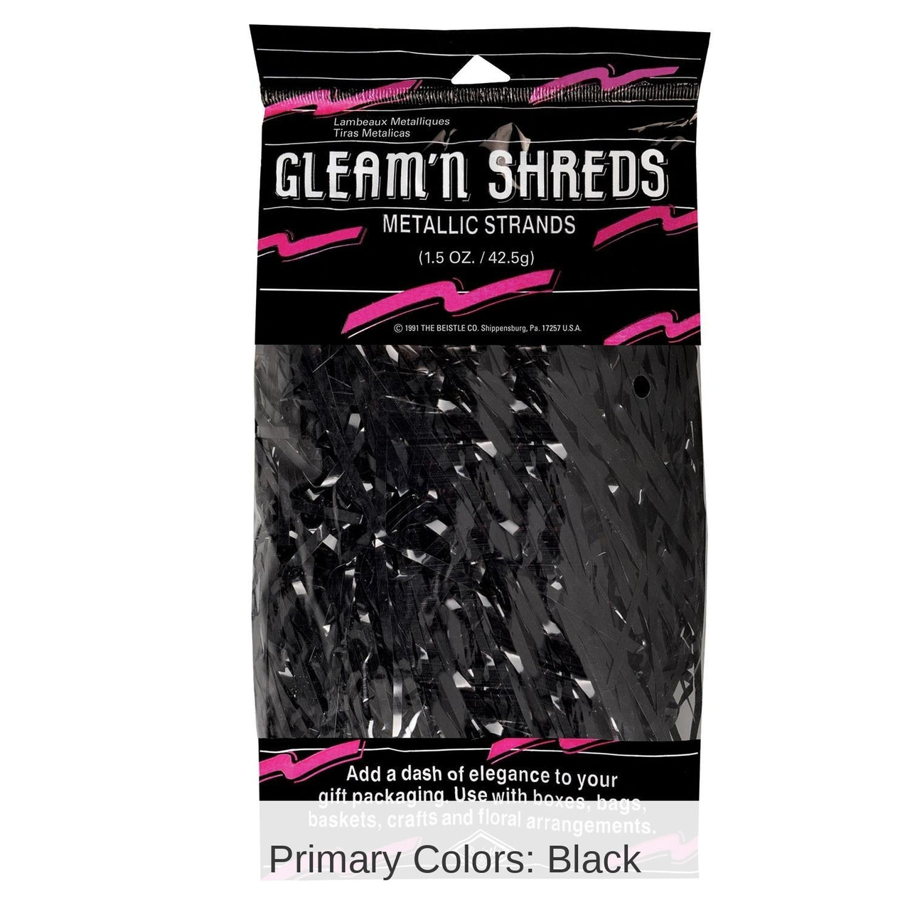 12 Pack Bulk Party Gleam 'N Shreds Metallic Strands black (1.5 Oz per Pack)