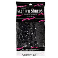 12 Pack Bulk Party Gleam 'N Shreds Metallic Strands black (1.5 Oz per Pack)