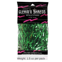 12 Pack Bulk Party Gleam 'N Shreds Metallic Strands green (1.5 Oz per Pack)