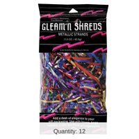 12 Pack Bulk Gleam 'N Party Shreds Metallic Strands multi-color (1.5 Oz per Pack)