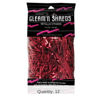 12 Pack Bulk Party Gleam 'N Shreds Metallic Strands red (1.5 Oz per Pack)