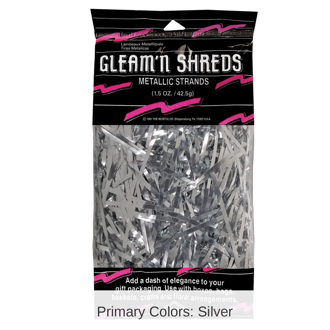 12 Pack Bulk Party Gleam 'N Shreds Metallic Strands silver (1.5 Oz per Pack)