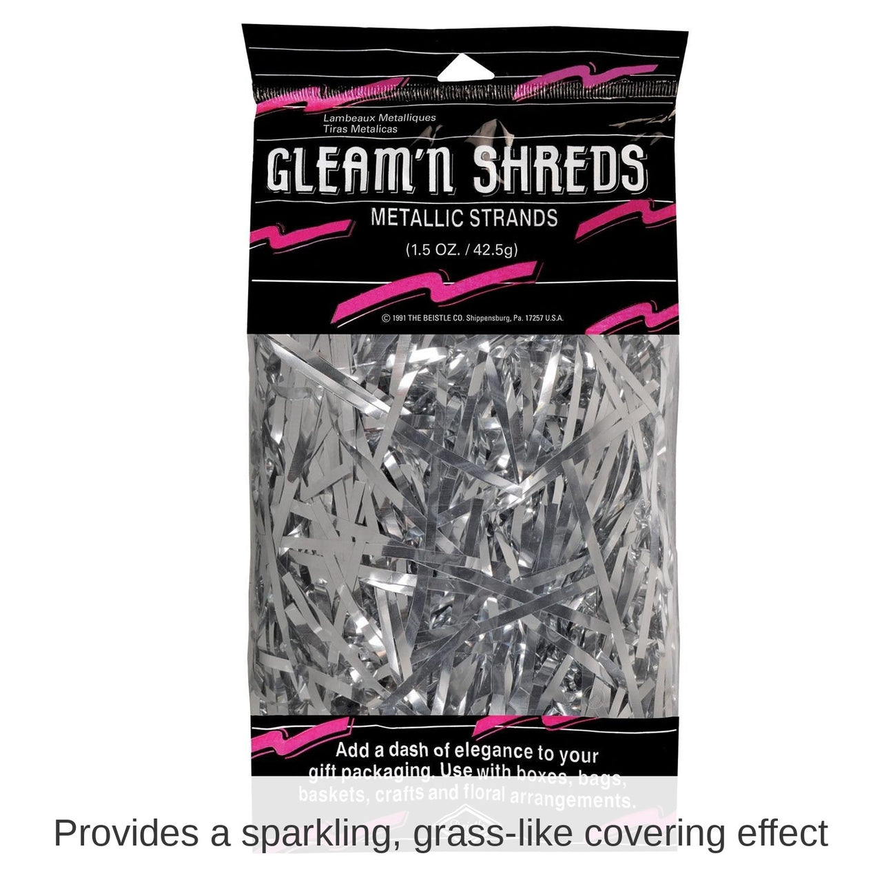 12 Pack Bulk Party Gleam 'N Shreds Metallic Strands silver (1.5 Oz per Pack)
